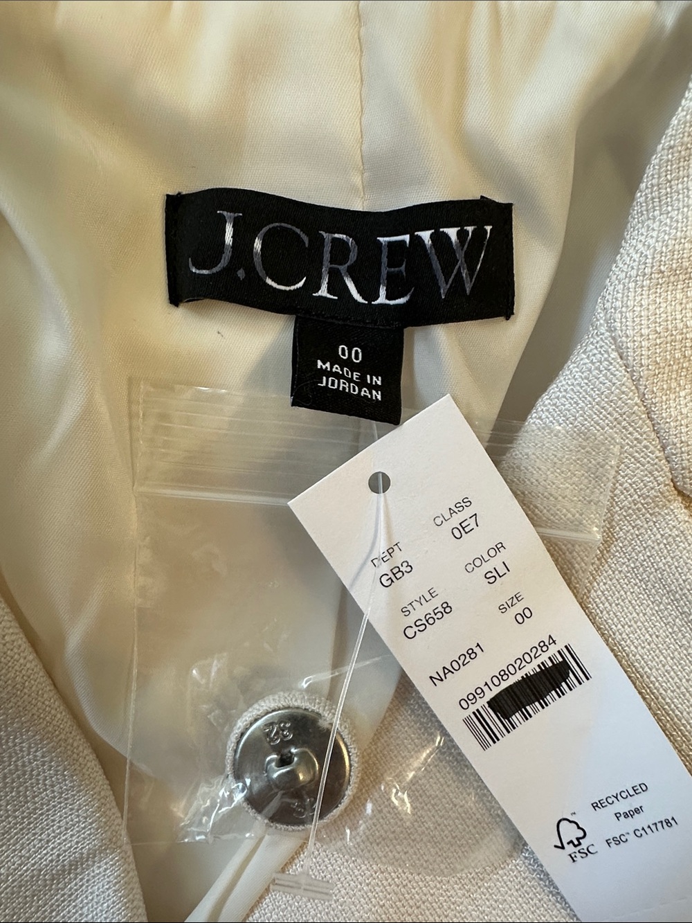 J. Crew Lenore lady blazer in luster canvas - Summer Linen - Picture 7 of 8